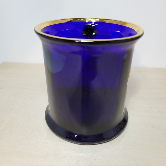 Ronald Reagan Presidential Seal Blue Glass Mug Gold Rim Made in‎ USA - Picture 4 of 6